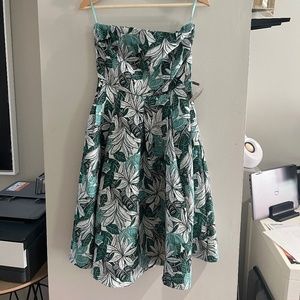 Strapless Printed Dress